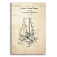 thumbnail image 1 of Epic Art 'Outrigger Sailboat Blueprint Patent Parchment,' Acrylic Glass Wall Art, 12"x16", 1 of 2