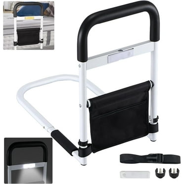 Finew Bed Rails for Elderly Adults Safety,Adjustable Bedside Rails, with Storage Pockets and Sensor Lights ,Bed Safety Handles & Rails for the Elderly, Pregnant Women and the Disabled
