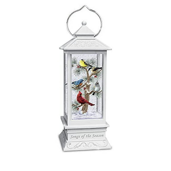 The Bradford Exchange "Songs Of The Season" Illuminated Snowglobe Songbird Lantern 10.75-inches