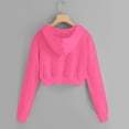 thumbnail image 5 of Fgnfyis Casual Short Hooded Sweatshirt with Pockets Lightweight Long Sleeve Pullover for Layering Hot Pink S, 5 of 5