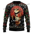 thumbnail image 2 of PLstar Cosmos Ninja Samurai Cat 3D Impreso Moda Feo Suéter Navideño para Hombre Invierno Unisex Casual Jersey de Punto MYY17, 2 of 5