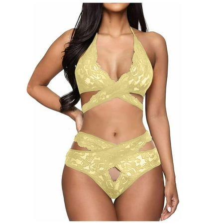 

Lingerie for Women Ladies Fashion Temptation Lace Neckband Underwear Underwear