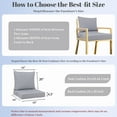thumbnail image 5 of Outdoor Deep Seat Cushions Set, 24x24x4.3 inch, Fade Resistant, Waterproof Patio Chair Cushion with Backrest(light gray), 5 of 7