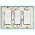 thumbnail image 1 of Metal Light Switch Plate Cover Antique Floral Hummingbird Home Sketch Teal FLW103, 1 of 13
