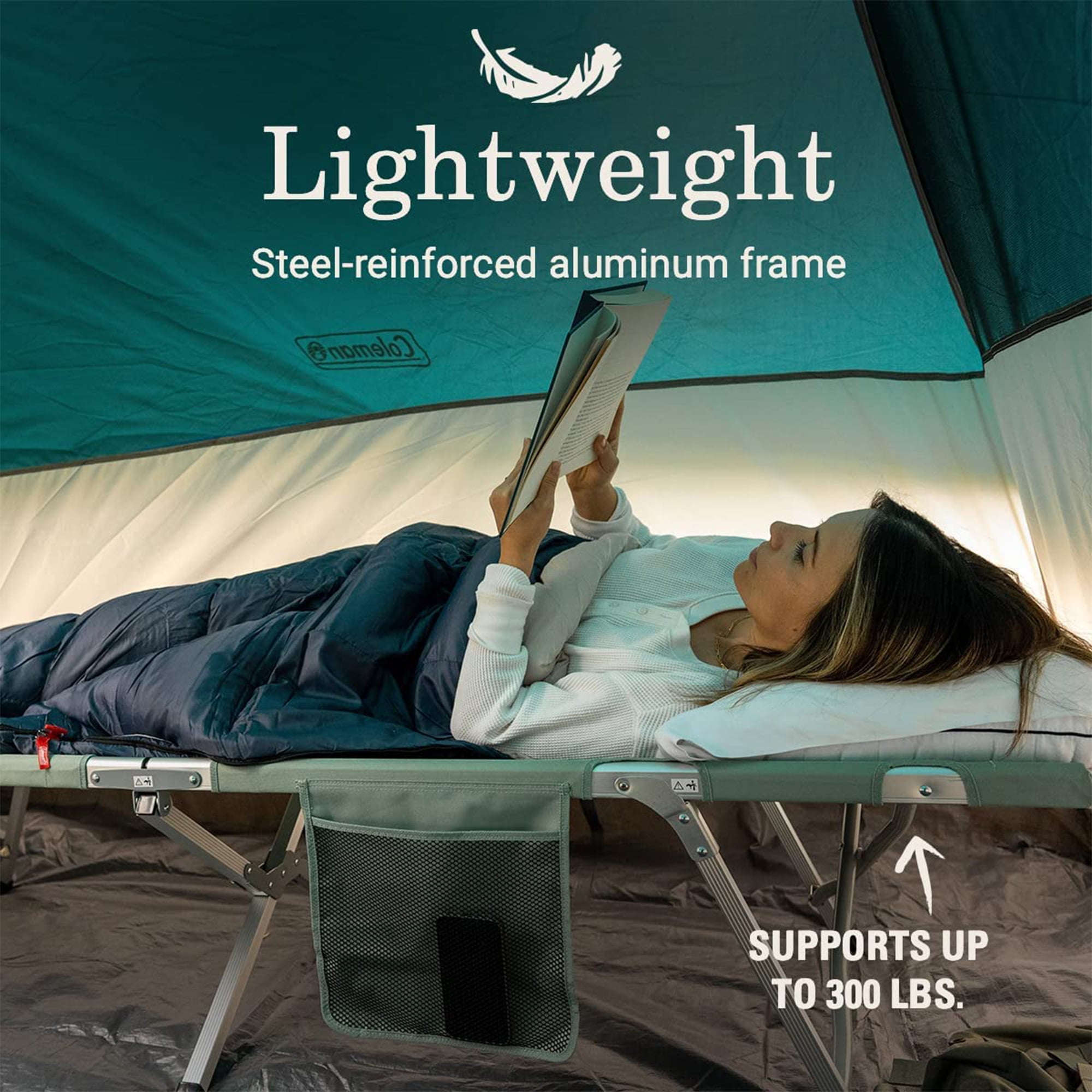 Coleman Living Collection Camping Cot: Foldable, Adult Sleep Coleman Living Collection Camping Cot: Foldable, Adult Sleep