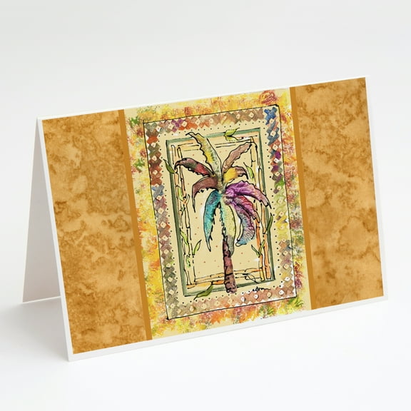 Palm Tree Colorful Greeting Cards and Envelopes Pack of 8