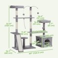 thumbnail image 3 of PawHut 53" Cat Tree Tower with Scratching Posts, Condo, Beds, Light Grey, 3 of 10