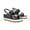 Black, variant on Womens Ally Sling Back Low Heel Wedge Sandals