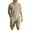 Khaki, variant on Paiyanr Cotton Linen Sets for Men Summer Breathable Tops Shorts 2 Piece Outfits Casual Short Sleeve Drawstring Waist Workwear Beach Shorts Sets