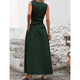 thumbnail image 3 of Summer Maxi Dresses for Women Elegant Sleeveless Tie Waist Casual Dress Crewneck A Line Tank Long Dress Guest Dress, 3 of 6