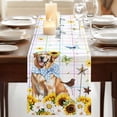 thumbnail image 3 of Table Runners 90 Inches Long Dress Scarves, Sunflowers Dog Farmhouse Coffee/Dining/Kitchen Table Runner for Living Room, Spring Watercolor Floral Stars Colorful Plaid 13x90 Inch, 3 of 9