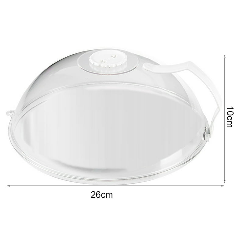 Clear Large Plastic 26cm Food Cover With Steam Vent, Handle Microwave Plate  Cover Splatter Guard Dish Dustproof Cover - Microwave Oven Covers -  AliExpress