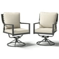 thumbnail image 3 of POCASSY Patio Swivel Chairs Dining Chairs Set of 2, Heavy Duty Swivel Dining Chairs with Beige Tied Cushion, High Back Metal Dining Chairs, 3 of 9