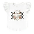 thumbnail image 4 of Checkered Ghost Rose - Kids Flutter Sleeve Tee, 4 of 8