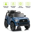 thumbnail image 5 of Licensed Toyota Tacoma Truck Ride on Car, 12volts 3mph Battery Electric Toy Car Jeep for Kids 3-6 Years, Blue, 5 of 14