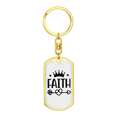 thumbnail image 4 of Faith Crown Stainless Steel or 18k Gold Premium Swivel Dog Tag Keychain, 4 of 10