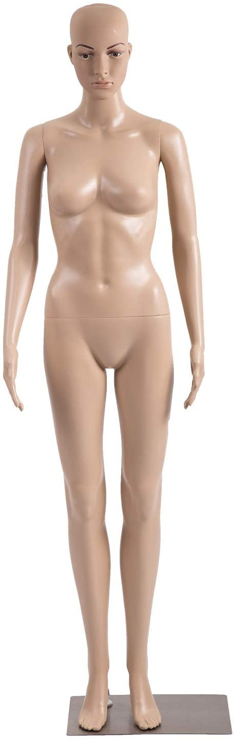 Full Body Realistic Female Mannequin Plastic Clothes Display Head Form FN 