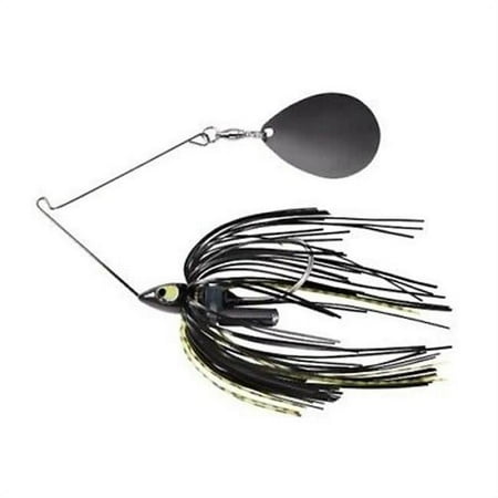 Night Time Painted Head Single Colorado Black & Nickel Spinnerbait Chartreuse Fishing Lure