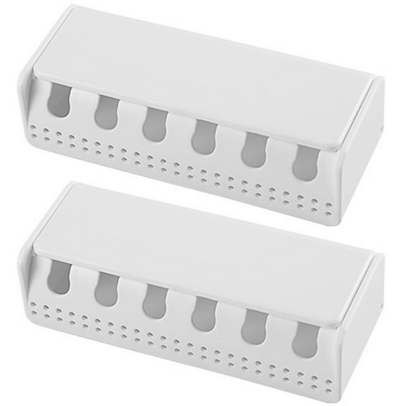 White Wall Toothbrush Holder Organizer with 6-Hole Design for Storage Use ABS Material