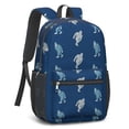 thumbnail image 2 of Bigfoot and Yeti Blue Pattern 17" School Backpacks for Teens,Waterproof Oxford Fabric,S-Shape Padded Straps for School,Travel,Hiking,Camping, 2 of 6