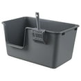 thumbnail image 7 of 2-Pack High Side Plastic Cat Litter Box, Large Cat Litter Box Basin, Gray, 7 of 7