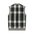 thumbnail image 7 of Resicozy Mens Plaid Sweater Vests V-Neck Sleeveless Fashion Casual Cardigan Vest Fall Winter Tank Tops Dark Gray L, 7 of 7
