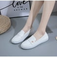 thumbnail image 2 of Women's White Slip-On Loafers with Heart Detail, Comfortable Casual Flat Shoes, Breathable Daily Wear Shoes for Women, 2 of 14