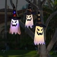 thumbnail image 5 of Cheer US Halloween Ghost Light Up Hanging Decor Cute Flying White Ghost Party Decor Witch Hat Tree Hanging with Colorful LED Lights for Halloween Party Outdoor, 5 of 8
