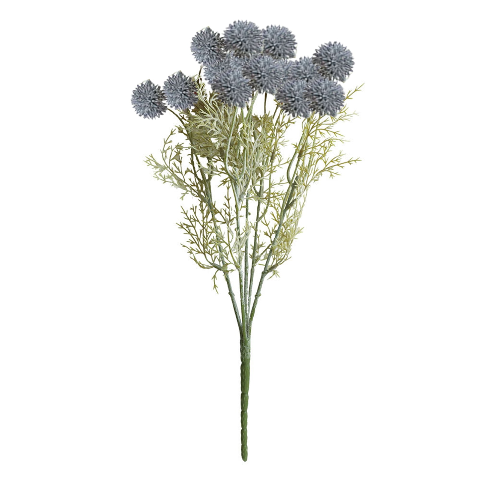 Artificial Billy Button Flowers, Faux Thistle Globe Echinops Bouquet Billy Balls Floral, Fake