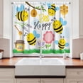 thumbnail image 2 of Ambesonne Honey Bee Kitchen Curtains, Bee Happy Spring Garden, 55"x30", Multicolor, 2 of 3