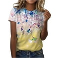 thumbnail image 1 of Pompotops Hauts de Mode pour Femmes Imprimé Décontracté Coupe Ample Tee-Shirts Blouse Imprimée Col Rond, 1 of 5