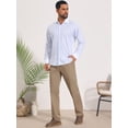 thumbnail image 2 of DARING DIVA Men's Striped Button Down Long Sleeve Stretch Shirts M Light Blue, 2 of 7