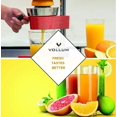 thumbnail image 4 of Manual Fruit Juicer - Commercial Grade Home Citrus Lever Squeezer for Oranges, Lemons, Limes, Grapefruits and More - Stainless Steel and Cast Iron - Non-skid Suction Cup Base - 15 Inch - Red - By..., 4 of 6