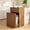 Walnut-01, variant on 13 Gallon Garbage Can Cabinet, 20" Fluted Pull Out Trash Can with Drawer and 3 Hooks, Wood Laundry Hamper Cabinet, for Kitchen, Living Room, Bedroom