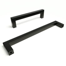 Matte Black Cabinet Handles 10 Pack Stainless Steel Drawer Hardware 3 3/4'' Center to Center