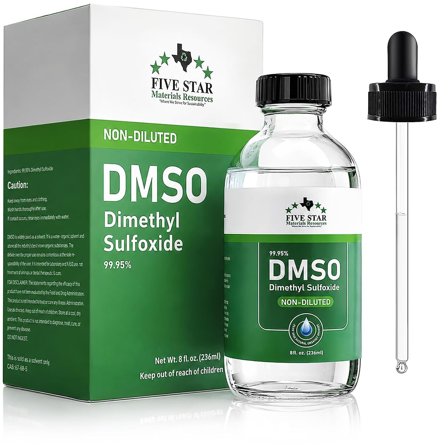 DMSO 99.95% Pure Pharma Grade Liquid, 8 oz Premium Glass Bottle, Dimethyl Sulfoxide Undiluted and Odorless Non-Diluted Formula