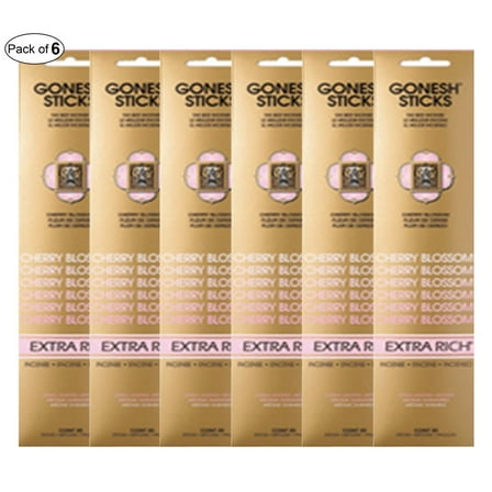 Gonesh Incense Extra Rich- Cherry Blossom (20 Sticks in 1 Pack) (Pack of 6)