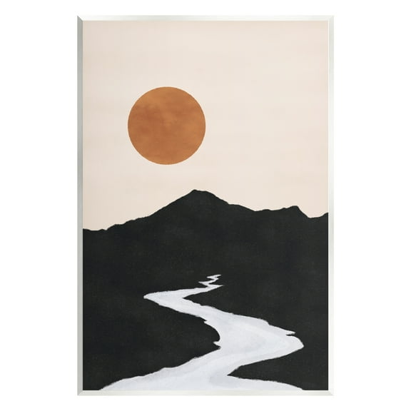 Stupell Industries Receding Stream Into Distant Mountain Ochre Sun Graphic Art Unframed Art Print Wall Art, Design by JJ Design House LLC