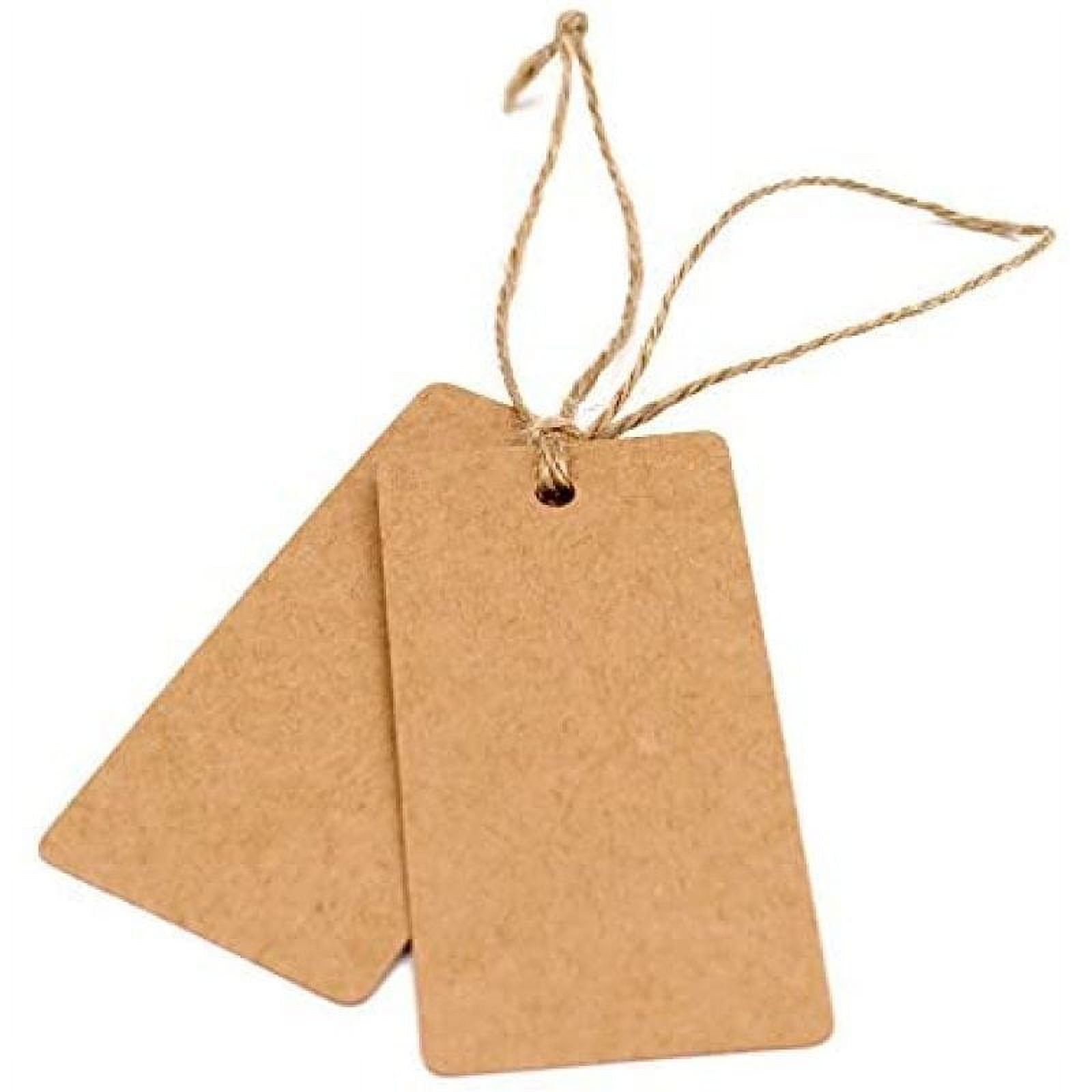 Gift Tags,100 Pcs White Paper Blank Gift Tags with String for Wedding  Favors,Craft Tags with Natural Jute Twine Polygon