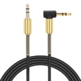 thumbnail image 2 of Conector macho recto de 3,5 mm de alta calidad de 1 m a cable auxiliar de audio con conector macho en ángulo de 3,5 mm (negro), 2 of 9