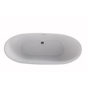 Elegant Kitchen and Bath 67 inch soaking bathtub in glossy white