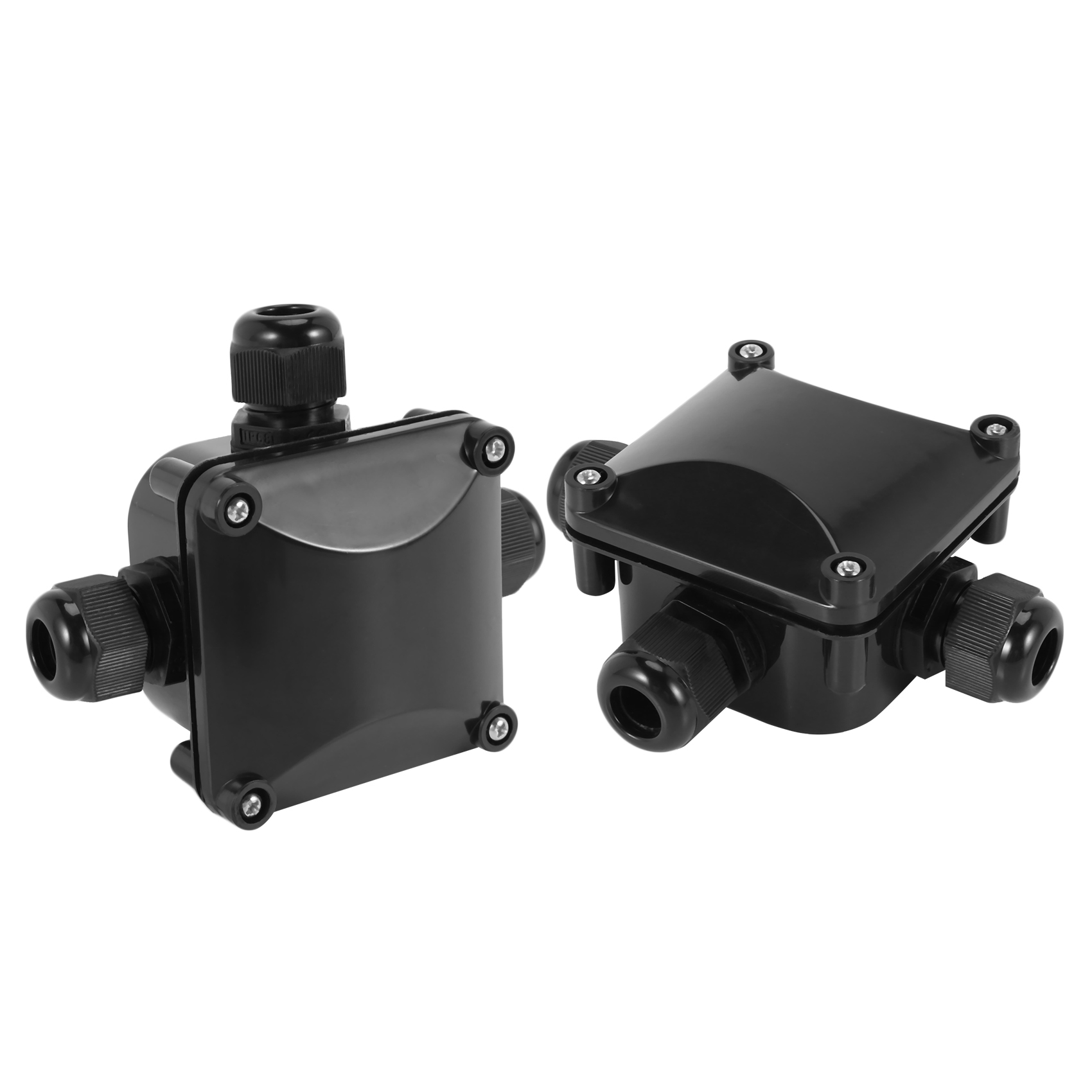 3-Way Junction Box, IP 68 Waterproof Connectors for Outdoor Lighting External Junction Box Pack of 20 Black