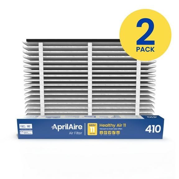 Aprilaire 410 Replacement Filter, MERV 11, for Whole-House Air Purifiers, 16x25x4, 2-Pack