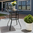 thumbnail image 5 of Sour Citrus Outdoor Bar Table 31.5" Square Bar Height Patio Table with Tempered Glass Top for Garden, Lawn, Poolside, Backyard, Deck, Black, 5 of 5