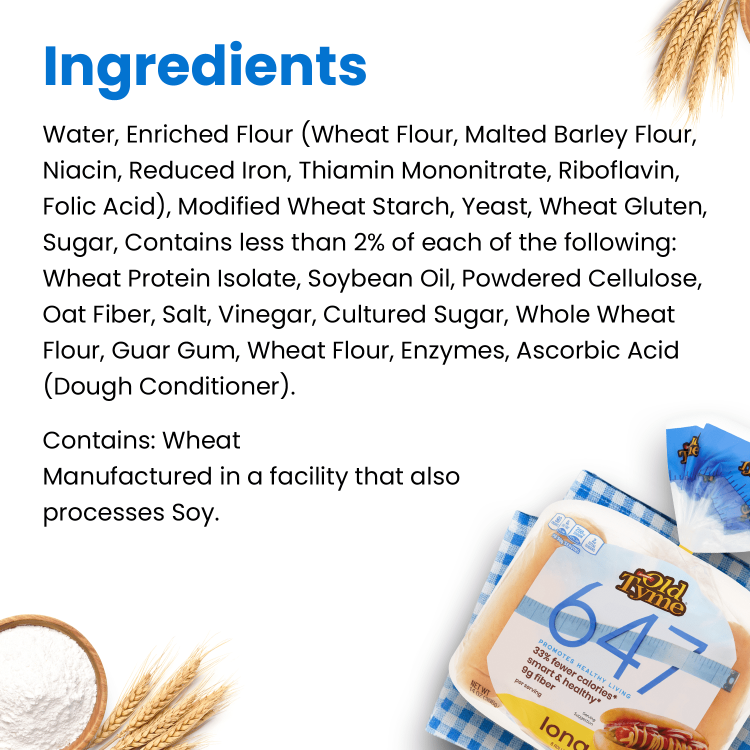 Schmidt Old Tyme 647 Long Rolls - Soft White Bread Rolls, 33% Fewer Calories, 9g Fiber, Smart & Healthy