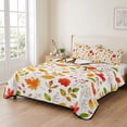 thumbnail image 3 of 3 Pieces King Quilt Set,Fall Maple Leaf Seamless Soft Bedding Sets with 1 Quilt & 2 Pillow Shams,Rustic Thanksgiving Autumn Leaves Summer Bedspread Lightweight Coverlet Comforter for All Season, 3 of 9