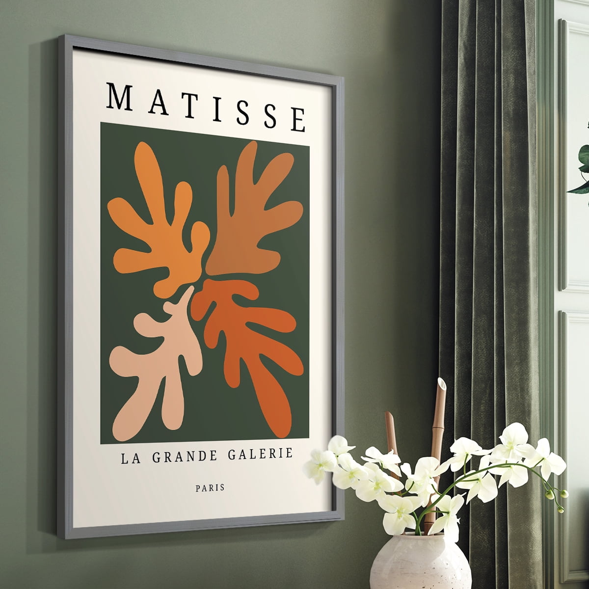 Matisse CCCLXXXV in Gray Solid Wood 16 x 20 Framed Print