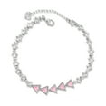 thumbnail image 1 of Kaash Customs CZ Stone Silver Plated Triangle Shaped Bling Adjustable Anklet Bracelet Best Bridesmaid Gift for Her, 1 of 2