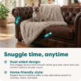 thumbnail image 4 of Waterproof Throw Blanket For Dogs & Indoor Cats  Washable - Shaggy Plush Calming Long Faux Fur Velvet Dog Taupe Medium, 4 of 9