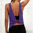 thumbnail image 7 of oqasdz Womens T Shirts Crew Neck Solid Color Sleeveless Soft Tank Blouse with Hollow Detail for Ladies Daily Wear Casual Outdoor T-Shirt, 7 of 7
